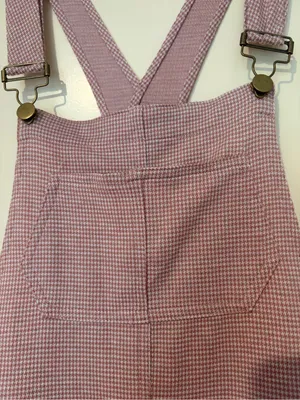 Polagram Pink Dusty Rose Houndstooth Overalls Size S thumbnail 5