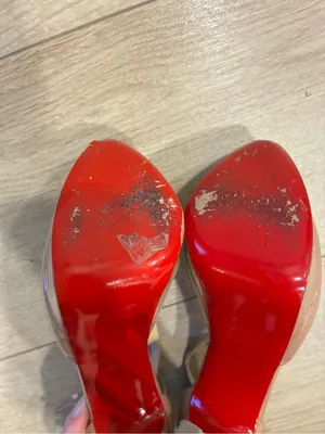 Christian Louboutin Jilopa Patent Leather Nude Stiletto Heel Size 36.5/6.5 FLAW thumbnail 8