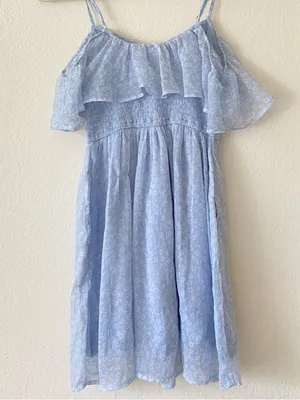 Abercrombie & Fitch Light Blue Floral Mini Dress thumbnail 2