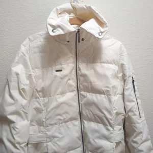 Columbia Long Down Puffer Winter Jacket in Cream thumbnail 5