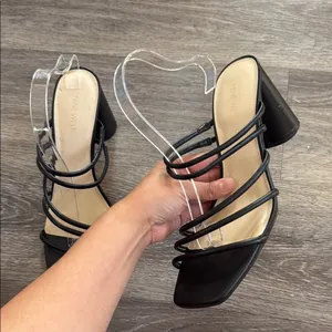 Nine West Stylish Black Women's Heels Strappy Sandals thumbnail 3