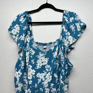 Old Navy Floral Maxi Dress Womens 3X Cottagecore Milkmaid Vacation Travel Fairy thumbnail 4