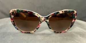 Dolce & Gabbana White & Floral Cat-Eye Sunglasses DG 4189 2780/13 Made in Italy thumbnail 1