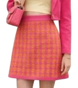 Free Assembly Pink Orange Textured Knit Mini Sweater Skirt Size Medium NWT‎ thumbnail 1