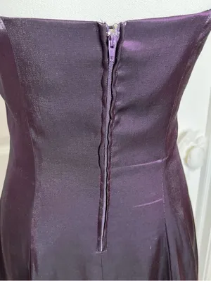 Zum Zum by Niki Livas Iridescent Metallic Purple Maxi bubble hem Dress thumbnail 9