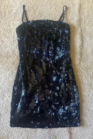 Lulus Blue Sequin Dress Navy Mini thumbnail 1