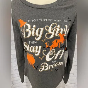 Halloween sweatshirt. If you can't fly stay off broom medium thumbnail 2