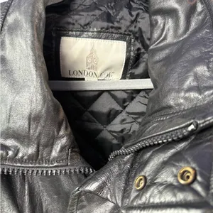 Vintage‎ London Fog Leather Cinched Waist Coat in Black Size Extra Large thumbnail 3
