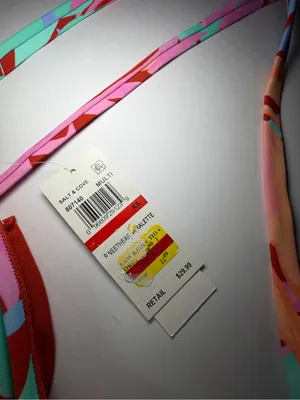 Salt + Cove Pink, Teal & Coral Strap Bikini Top thumbnail 2