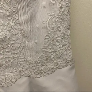 White Wedding Dress S Small Bust 32” Lace Tank Top Beaded Handmade Vintage READ thumbnail 6