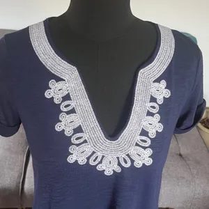 Lilly Pulitzer embroidered neckline V neck dress. Size XS thumbnail 2
