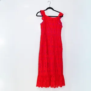 Vineyard Vines Cotton Eyelet Lace Flutter Short Sleeveless Pullover Midi Dress 8 thumbnail 1