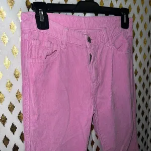 J Galt brandy Melville Pink flared leg corduroy pants jeans size S thumbnail 4