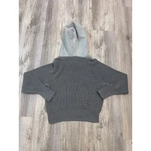 all:row Womens Gray Ribbed Knit Contrast Hooded Sweater‎ Size Small thumbnail 3