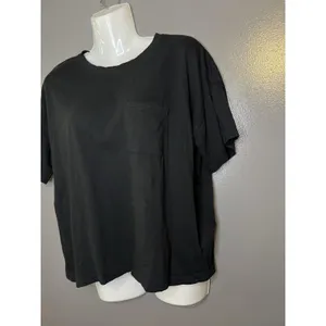 Christian Siriano New York Shirt Womens Medium Black Pocket Crew Neck Tee Top thumbnail 4