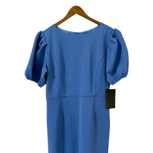 Lulus Simply Beloved Blue Puff Sleeve Bodycon Midi Dress size XXL NWT thumbnail 6