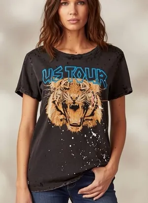 Chaser Tiger US‎ Tour Crew Neck T-Shirt C29 thumbnail 1