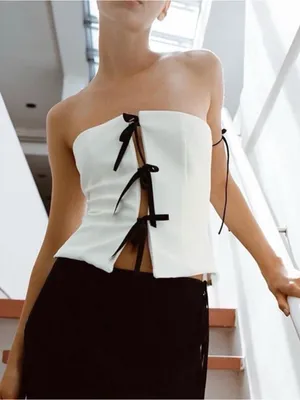 NWOT Zara Strapless Bow Top thumbnail 1