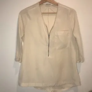 Vintage Converse Cream Half Zip Top Medium Y2K 90s Minimalist Casual Streetwear thumbnail 2