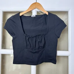 GARAGE Square Neck Corset Style Black Crop Top - Small thumbnail 2