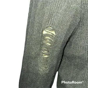 Lace Up Destroyed Cropped Sweater thumbnail 5