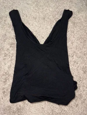 Women’s SHEIN Black Cross Tie/Open back Crop Tank Size: M thumbnail 1