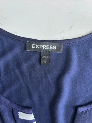 Express Navy Floral Sleeveless Blouse thumbnail 2