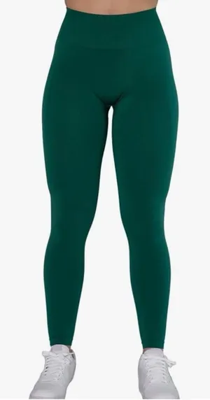 Aurola Women's Green High-Waisted Leggings thumbnail 1