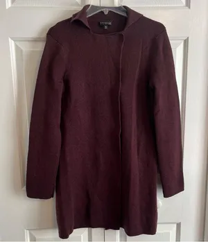 Juliana Collezione 100% Wool Burgundy Top Coat thumbnail 2