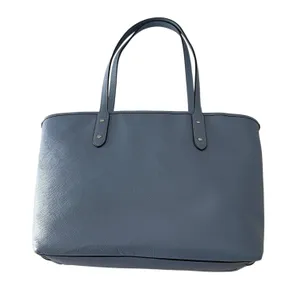 Coach Zip Top Tote Women Large Blue Excellent Crossgrain Leather F58846 thumbnail 2