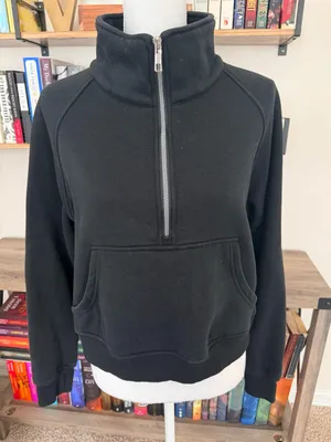 Sunbs Black Quarter Zip Oversized Sweatshirt Size M thumbnail 1