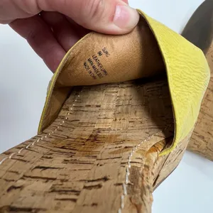 Steve Madden Surg Women Yellow Leather Cork Platform Wedge Sandals‎ Heels 9M thumbnail 6