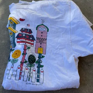Vintage Bird Houses 1995 Vicki Melhart Single Stitch T Shirt Size L USA Made thumbnail 13