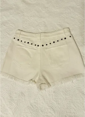 Le Lis White Denim Shorts Studded thumbnail 2