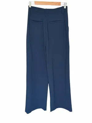 Abercrombie - Sloane Tailored Wide Leg Pants Navy Size 28/6 Long thumbnail 4