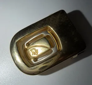 VTG Christian Dior Two Tone Gold Belt Buckle‎ Signed Designer Estate Sale thumbnail 1
