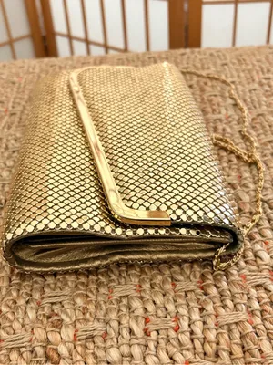 Gold Mesh Evening Clutch handbag with Chain Strap thumbnail 5