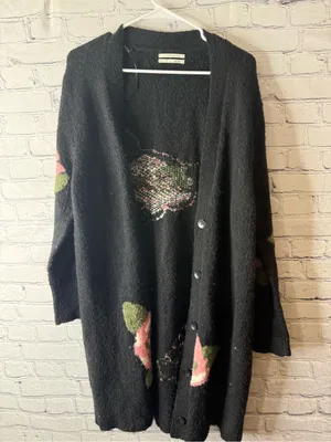 Anthropologie rosette floral cardigan thumbnail 2