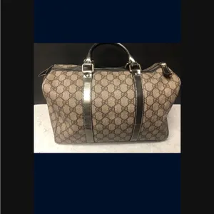 Authentic Gucci Brown and Bronze Supreme GG monogram Boston Bag thumbnail 2