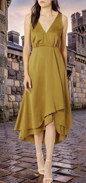 NWT French Connection Alessia Satin Wrap Dress 10 thumbnail 1