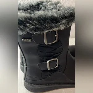 Merrell Black Winter Boots with Fur Trim thumbnail 4
