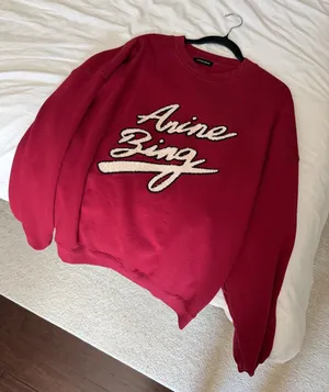 Anine Bing burgundy red miles sweatshirt size small thumbnail 1