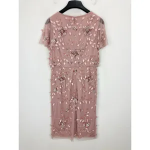 Adrianna Papell Beaded Sequin Dress Pink Floral Party Glam Cocktail US 4 NWT thumbnail 13