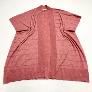LOFT Open Front Cardigan Women XS/S Pink Short Sleeve Wool‎ Blend Layer Sweater thumbnail 1