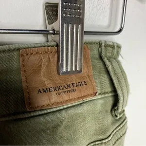 American Eagle Outfitters high Rise Jegging Crop olive‎ green size 6 thumbnail 6