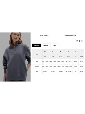New Athleta M Forever Fleece 1/4 Zip Sweatshirt Slate Grey Medium Regular thumbnail 6