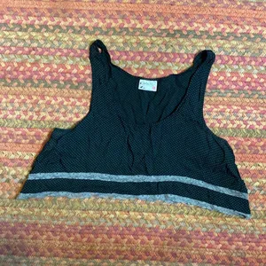 Intimately Free People Black Polka Dot Crop Top Lace Trim thumbnail 1
