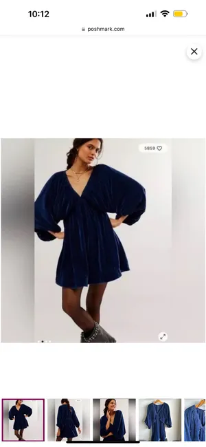 Free People Portia Velvet Mini Dress thumbnail 4
