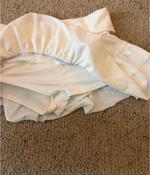 Amazon Mini ruffled white skirt with built in shorts thumbnail 3