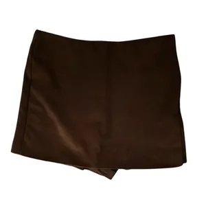 Zara 5030/511/730 Faux Suede Brown Mini Skort Side Zip S EUC thumbnail 6